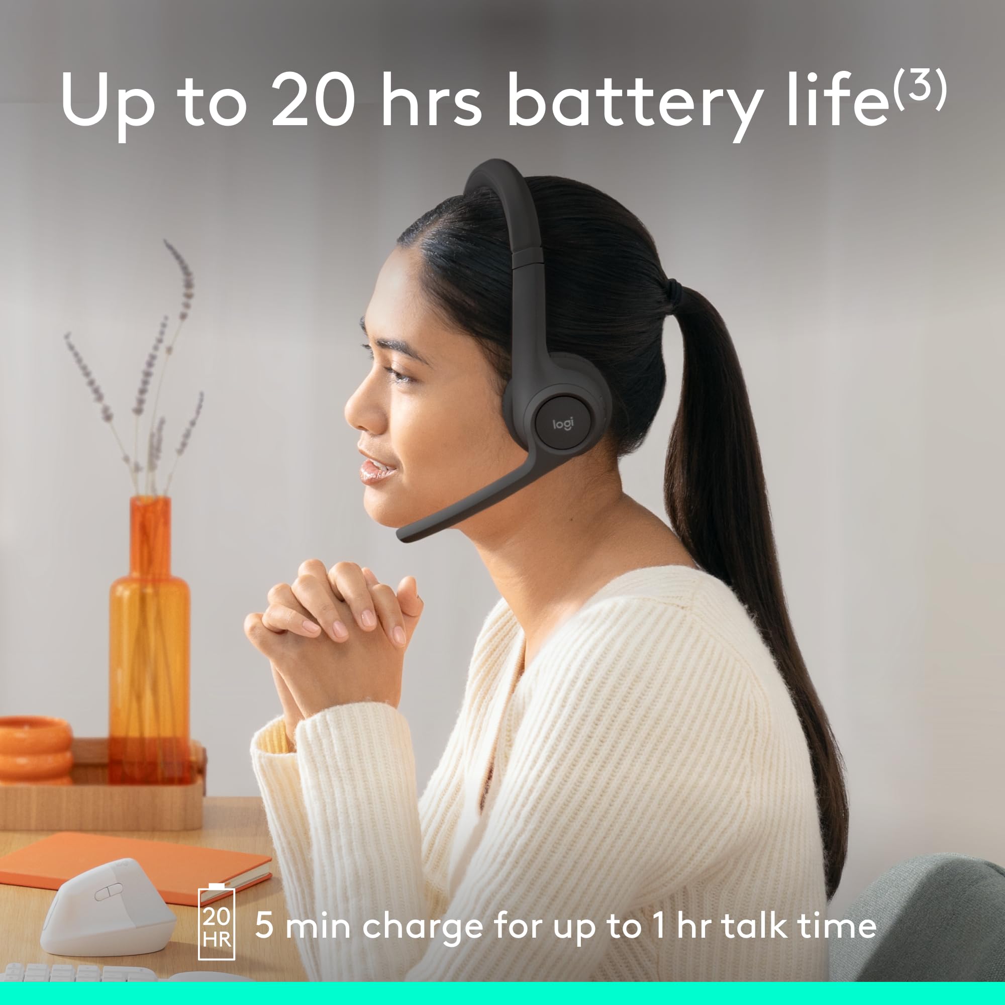 Logitech Zone 301 Wireless Headset with Noise Cancellation