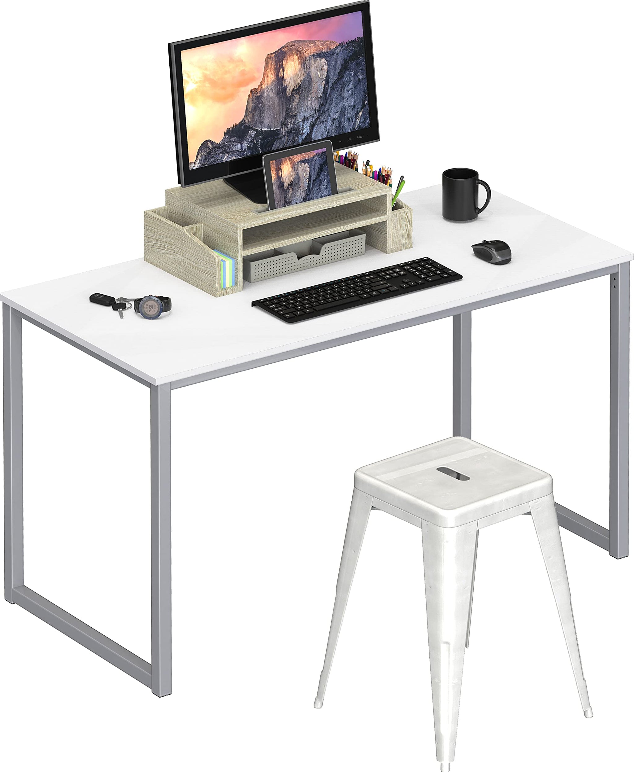 SHW 48 Inch Black Home Office Computer Desk