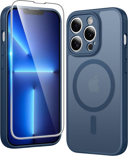 FNTCASE IPhone 16 Case Clear Magnetic MagSafe Screen Protector Drop Proof Rugged