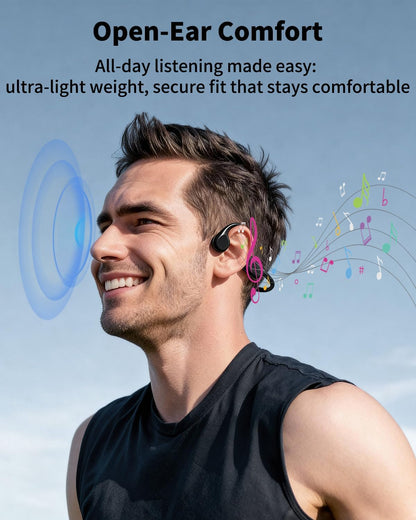 Open Ear Bone Conduction Headphones Bluetooth 5.4 Mic