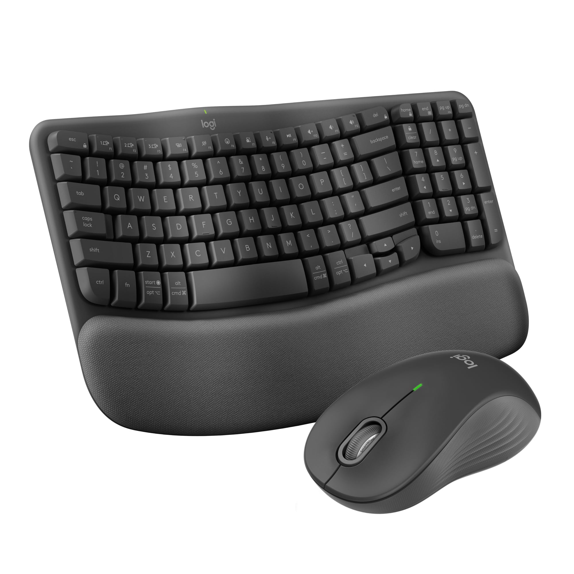 Logitech Wave Keys Wireless Ergonomic Keyboard for Comfort