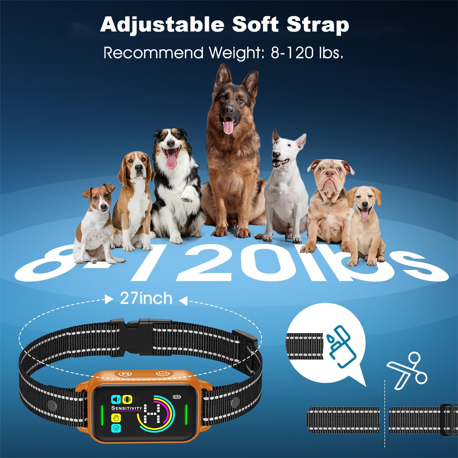 Smart Rechargeable Bark Collar for Dogs with Adjustable Sensitivity
