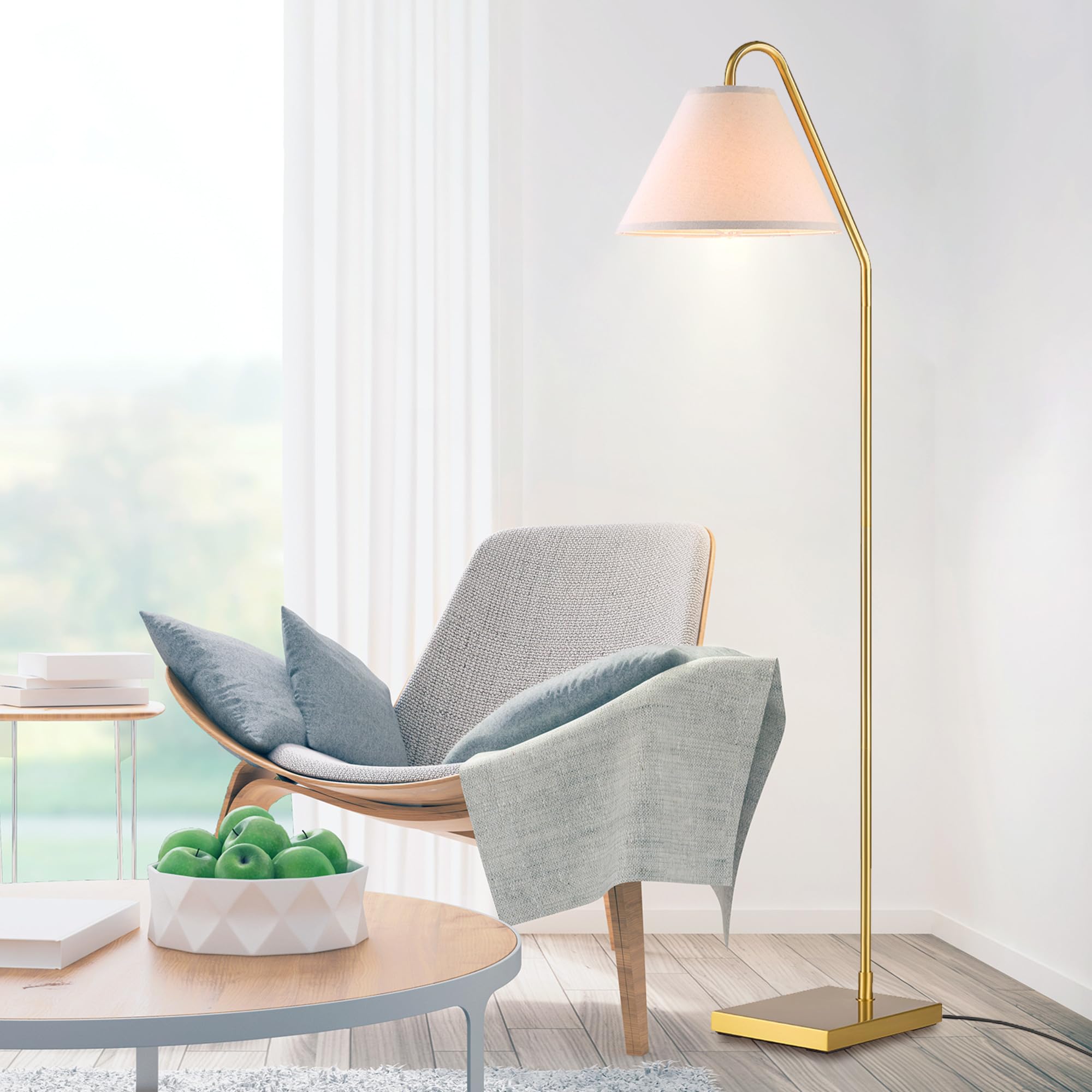 Modern 58 Inch Floor Lamp with Geometric Design