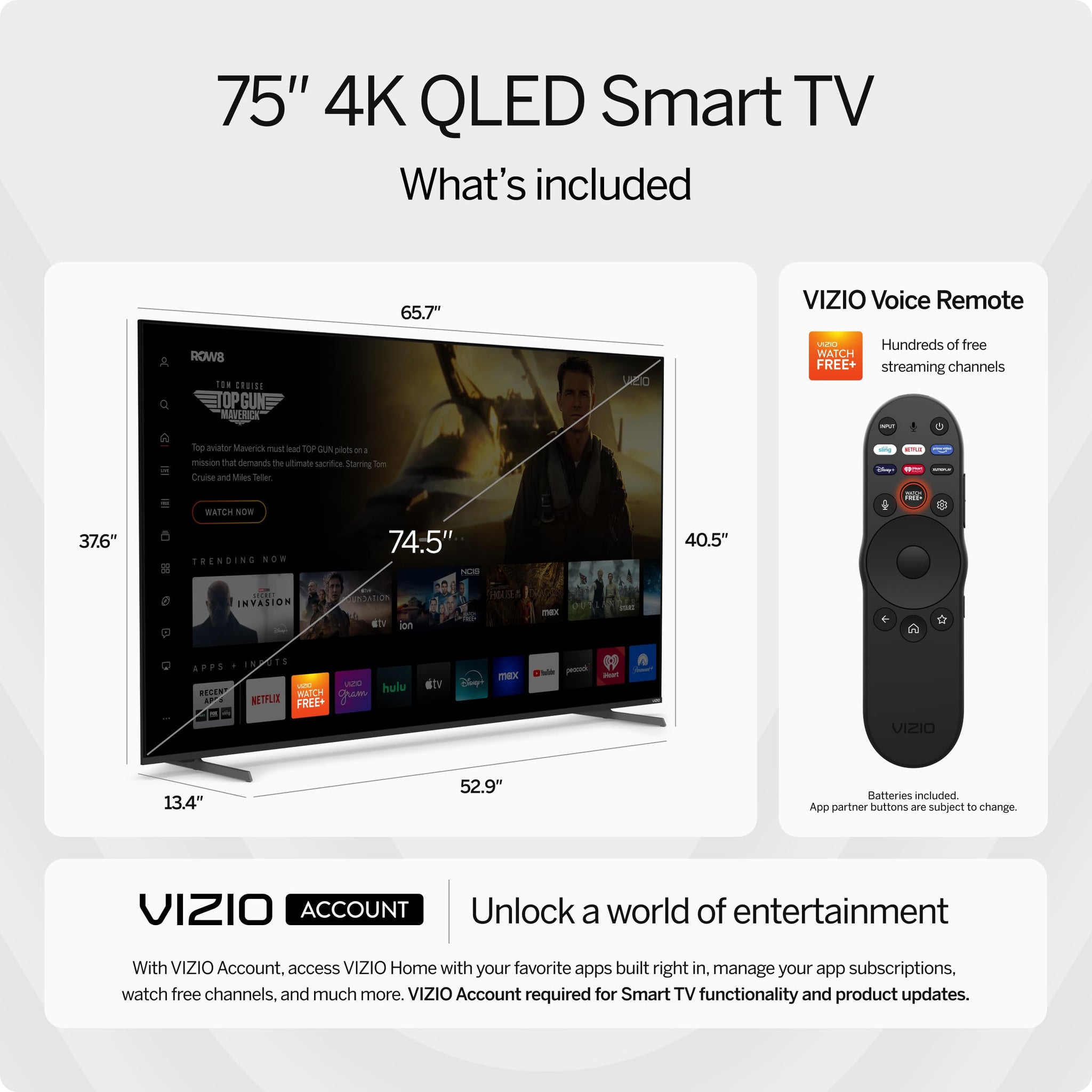 VIZIO 50 Inch 4K Quantum Pro Smart TV with Dolby Vision