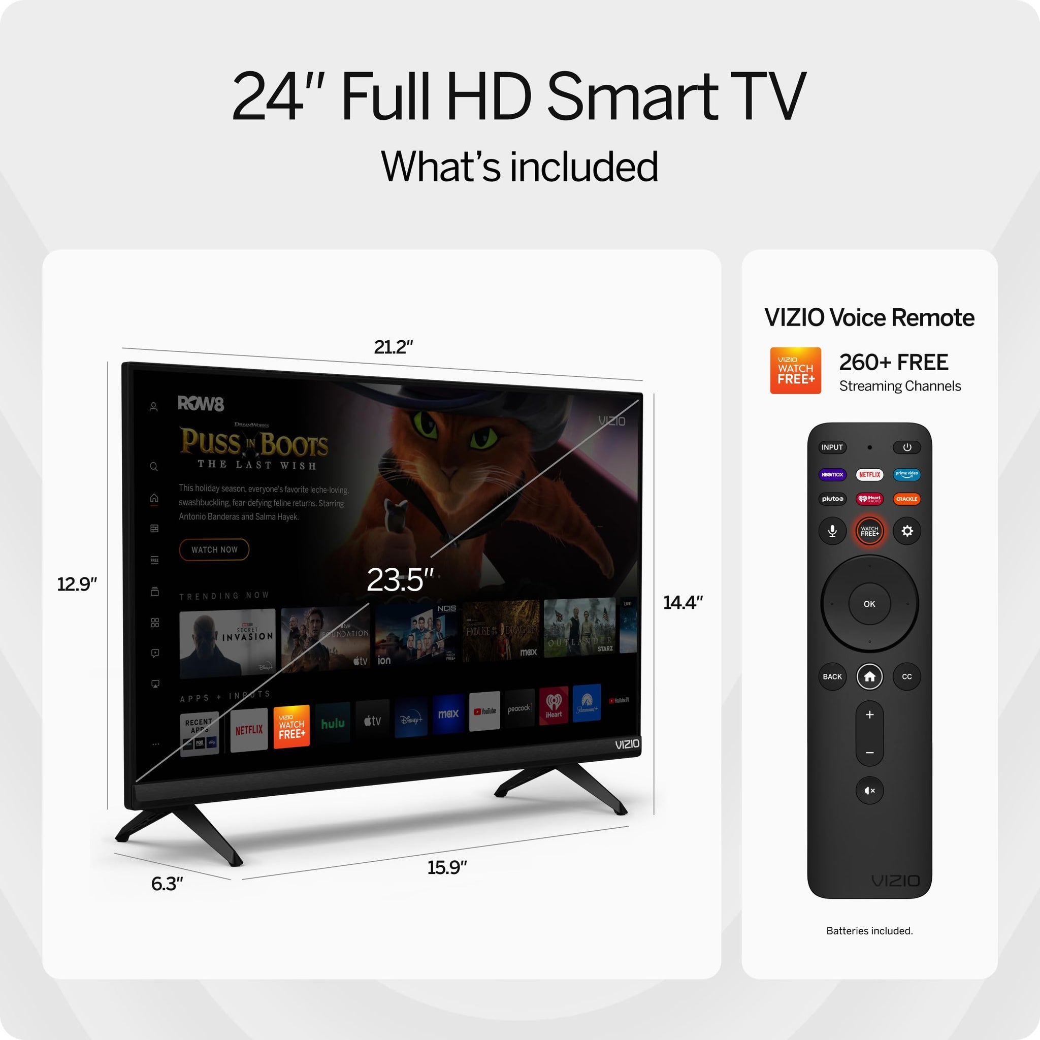 VIZIO 24 Inch Smart TV with Bluetooth and Alexa