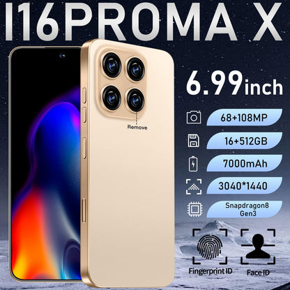MMY 16PROMA X Unlocked Phone 6.99in HD Android 14 7000mAh 5G 16GB 512GB Deep Blue
