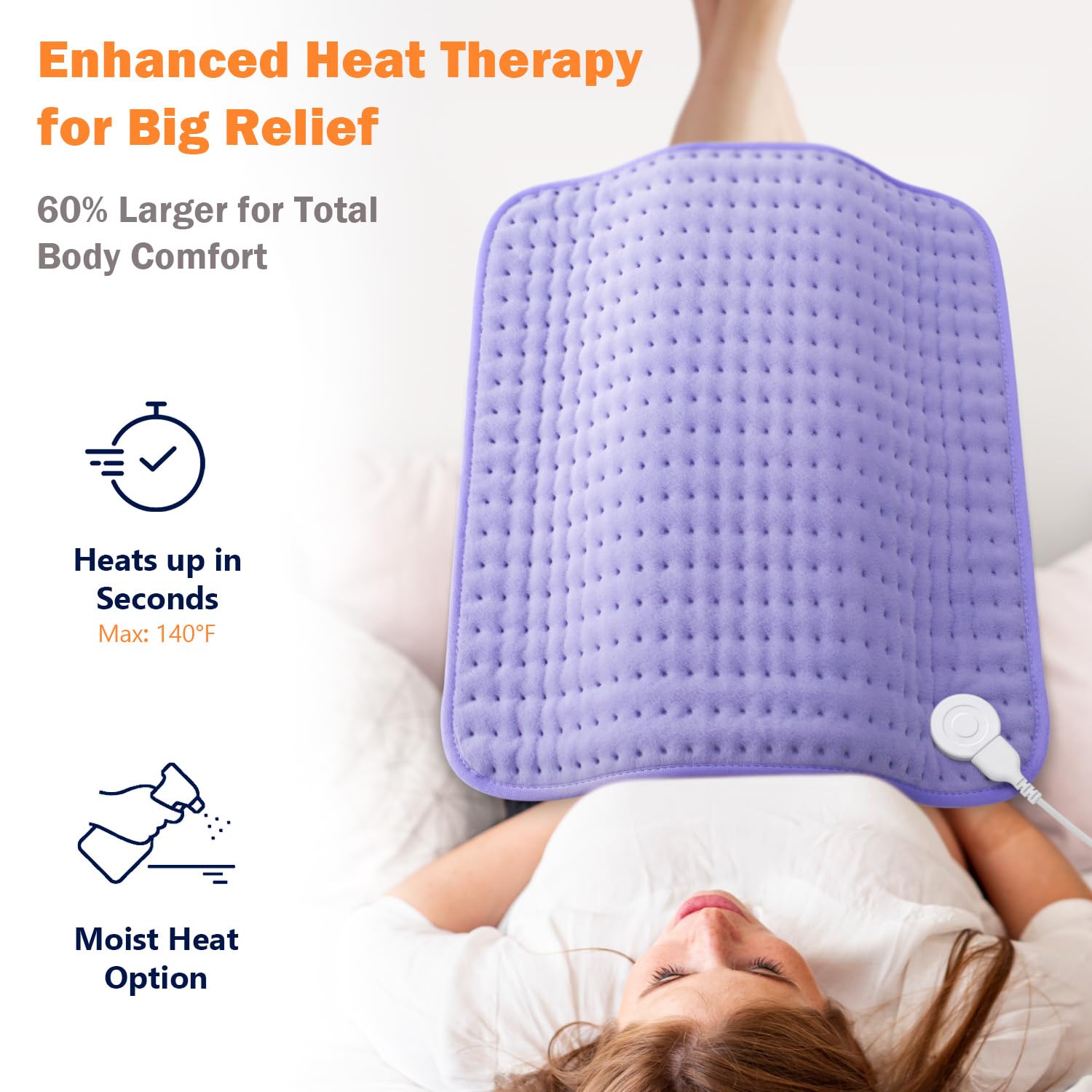 Electric Heating Pad for Back Pain Relief with Auto Off