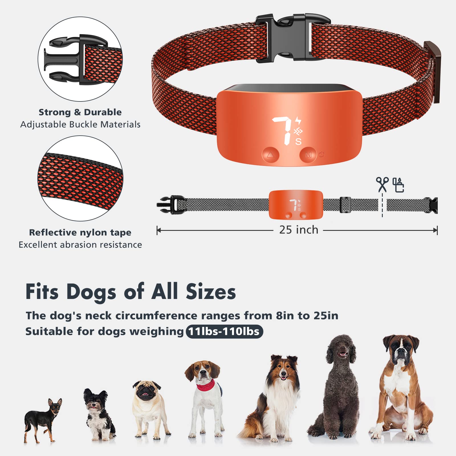 Rechargeable Anti Barking Collar for Dogs with Adjustable Sensitivity