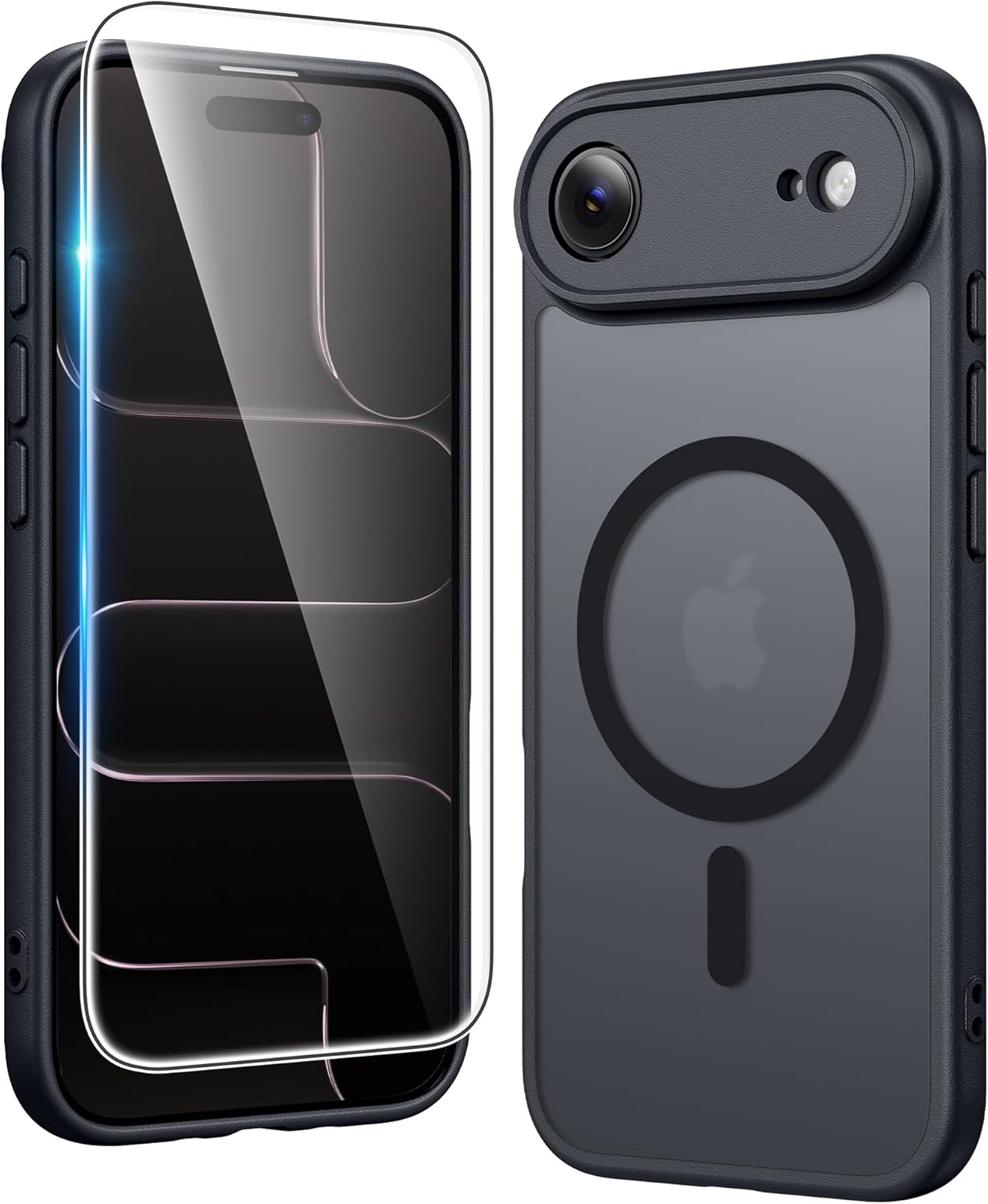 FNTCASE IPhone 16 Case Clear Magnetic MagSafe Screen Protector Drop Proof Rugged