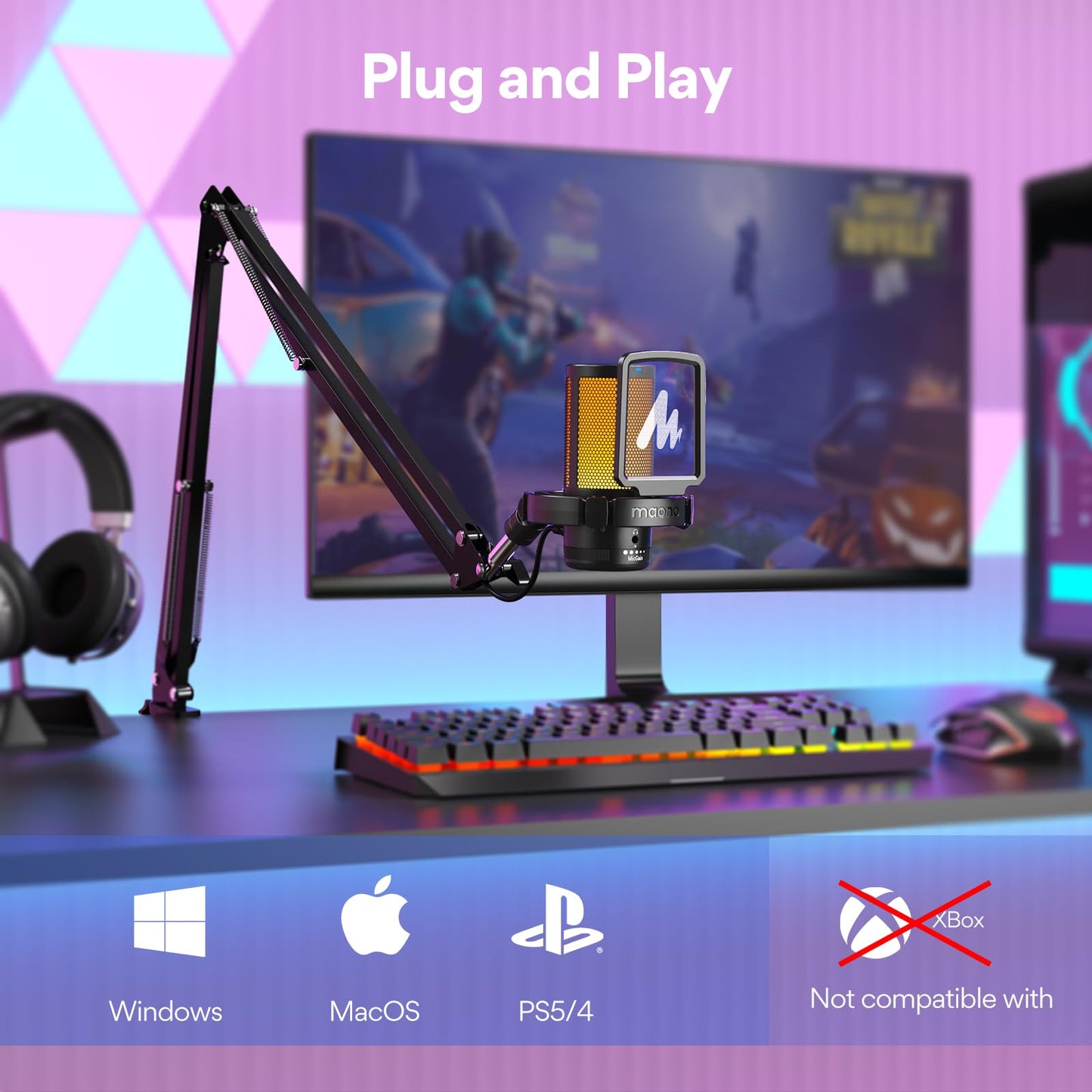 Maono Gaming USB Microphone DGM20S With Noise Cancellation