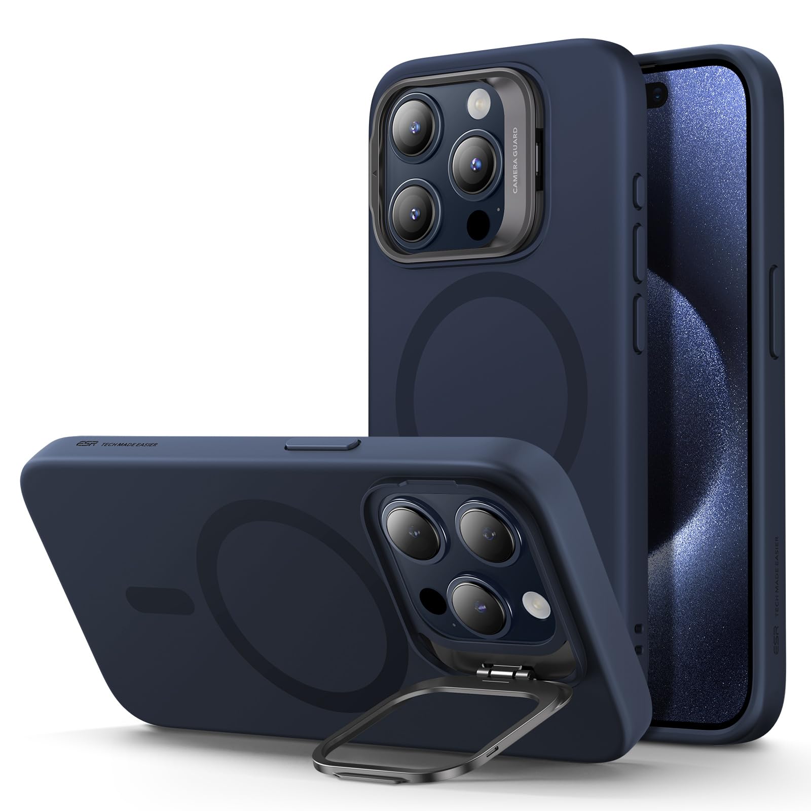 Military-Grade iPhone 16 Pro Max Case with Built-in Stand