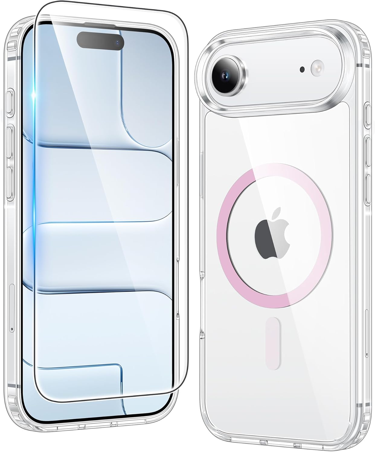 FNTCASE IPhone 16 Case Clear Magnetic MagSafe Screen Protector Drop Proof Rugged