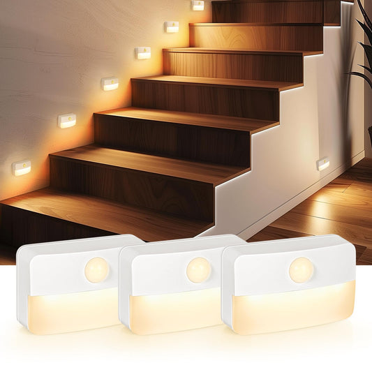 8 Pack Motion Sensor Stair Lights Battery Operated Indoor
