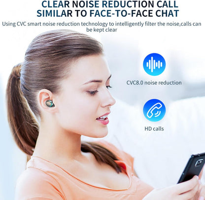Wireless Earbuds Bluetooth 5.3 Noise Cancelling LED Case
