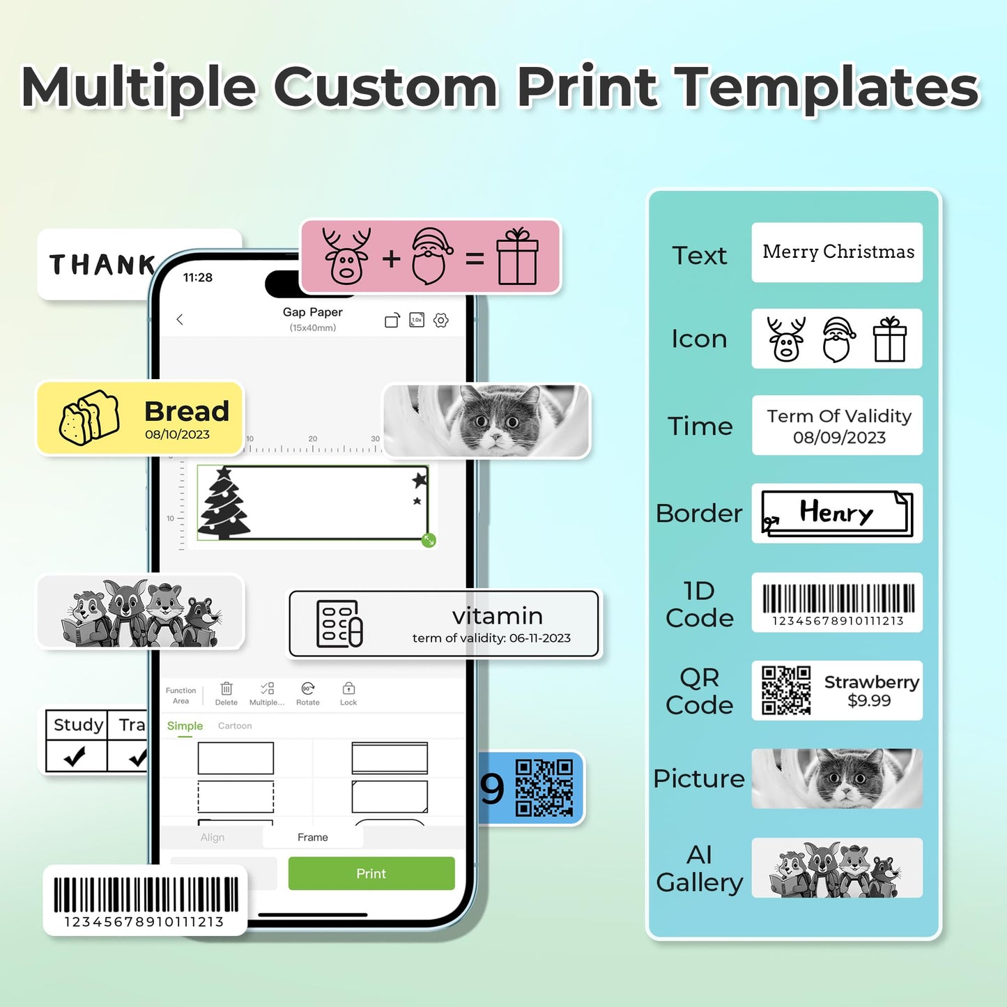Nelko P21 Bluetooth Label Maker With Tape Wireless Printer