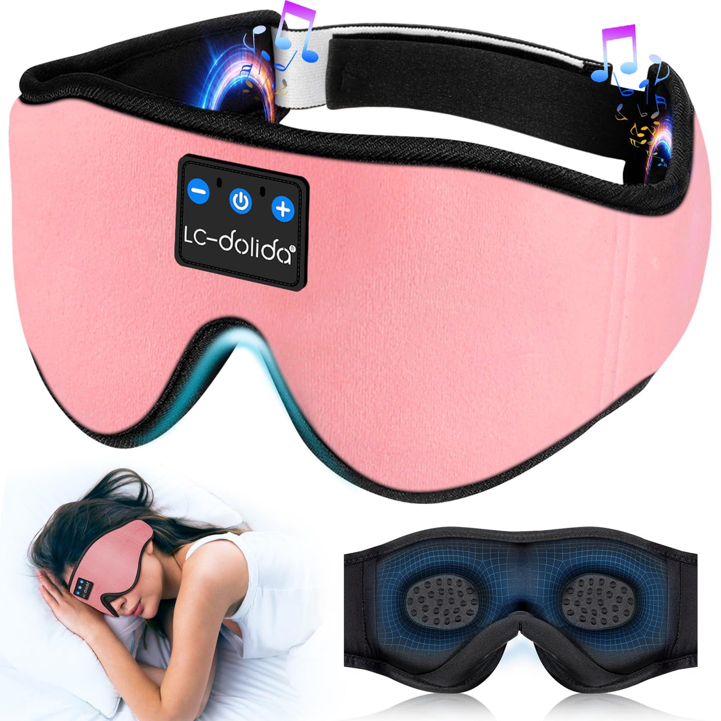 Sleep Headphones Bluetooth Eye Mask for Side Sleepers