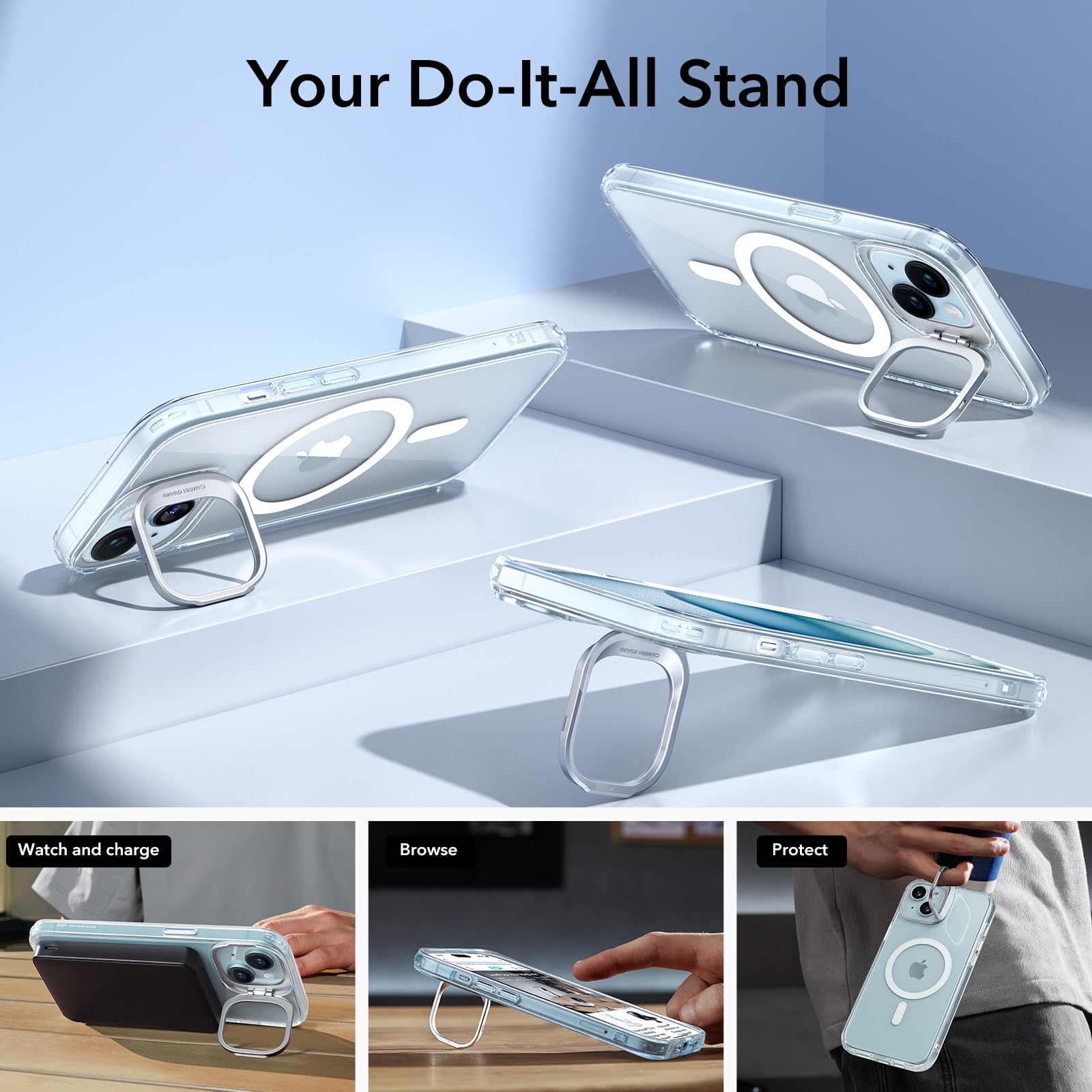 Military-Grade iPhone 16 Pro Max Case with Built-in Stand