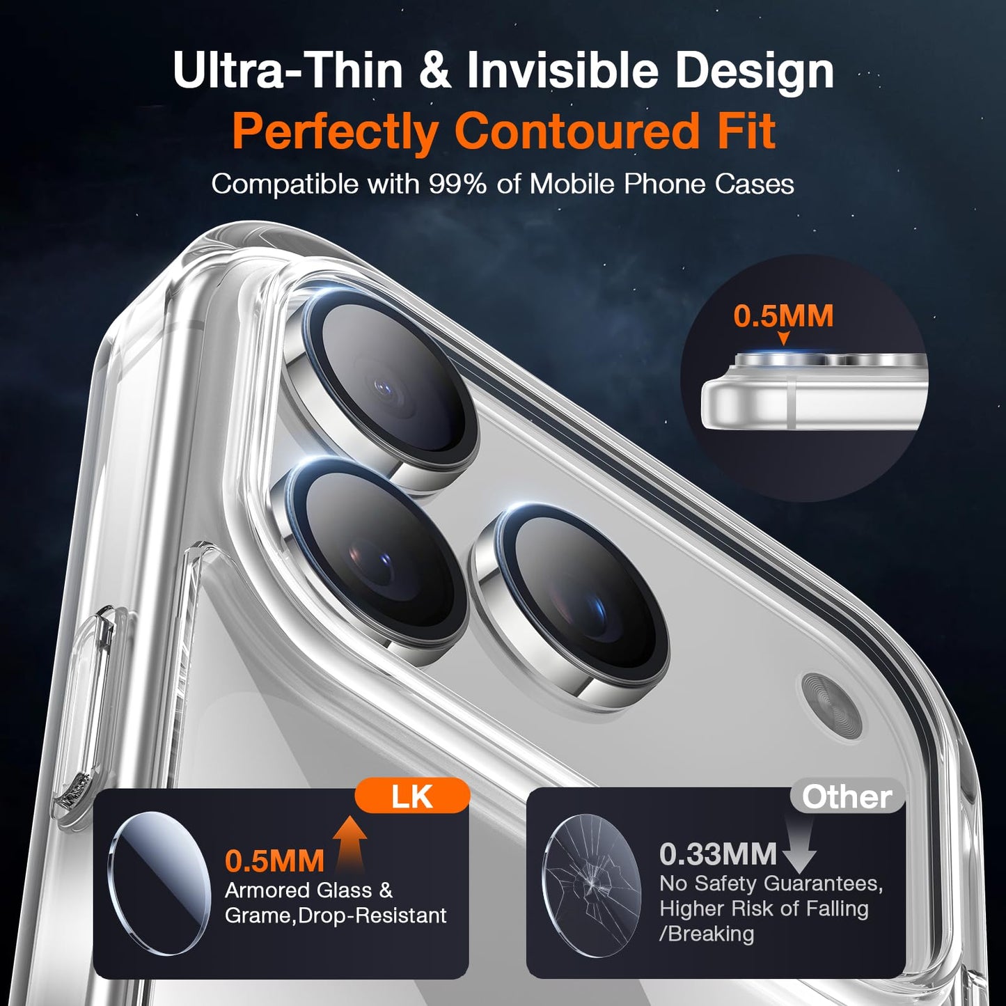 LK 2 Tempered Glass Screen Protector For iPhone 17 Pro Max
