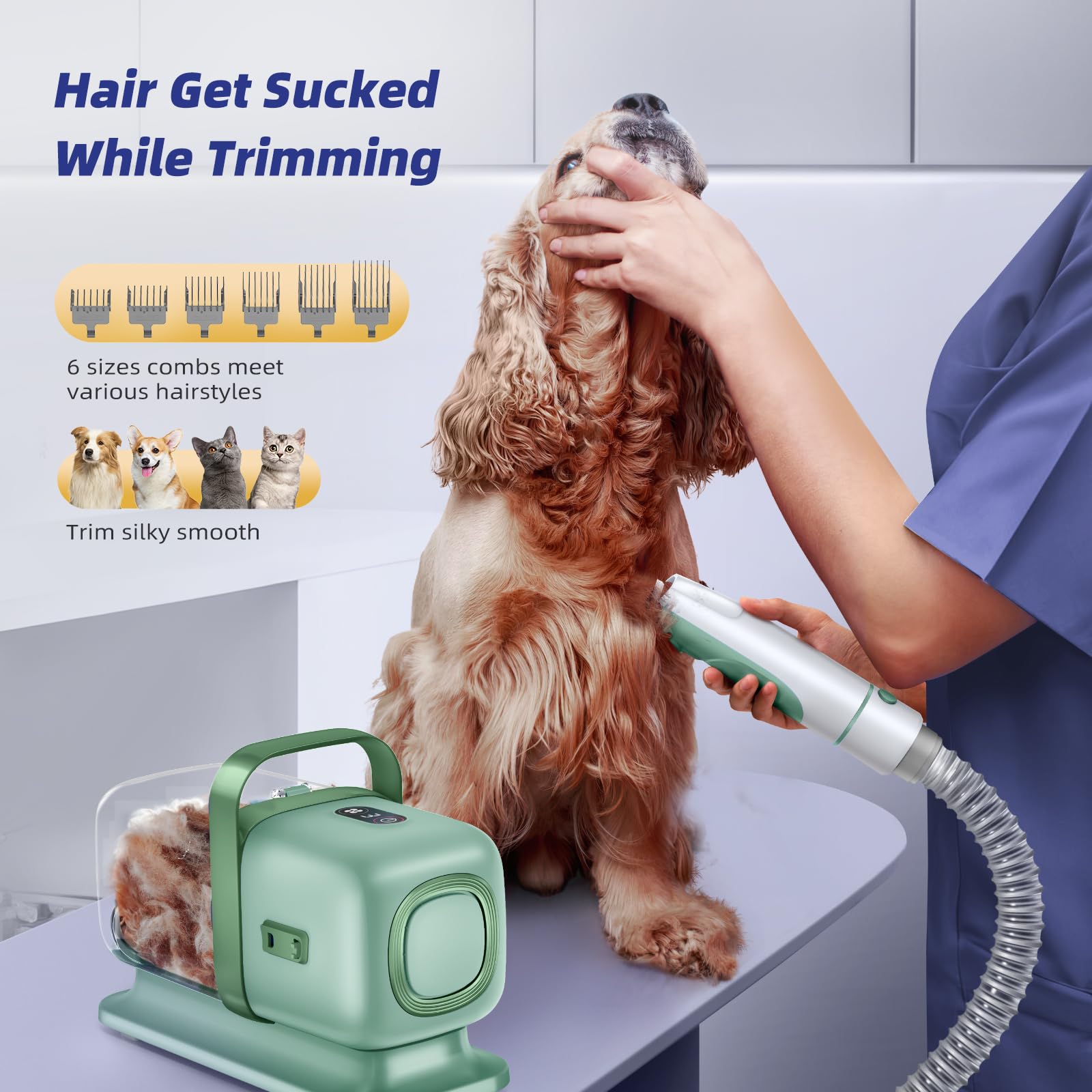 Dog Grooming Kit With Vacuum For Easy Cleanup