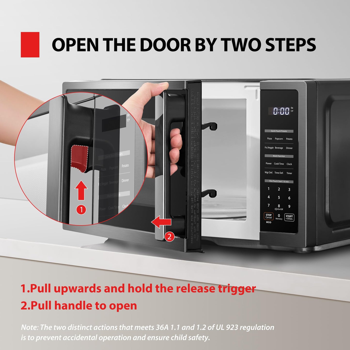 Toshiba Small Countertop Microwave with Child Lock Feature