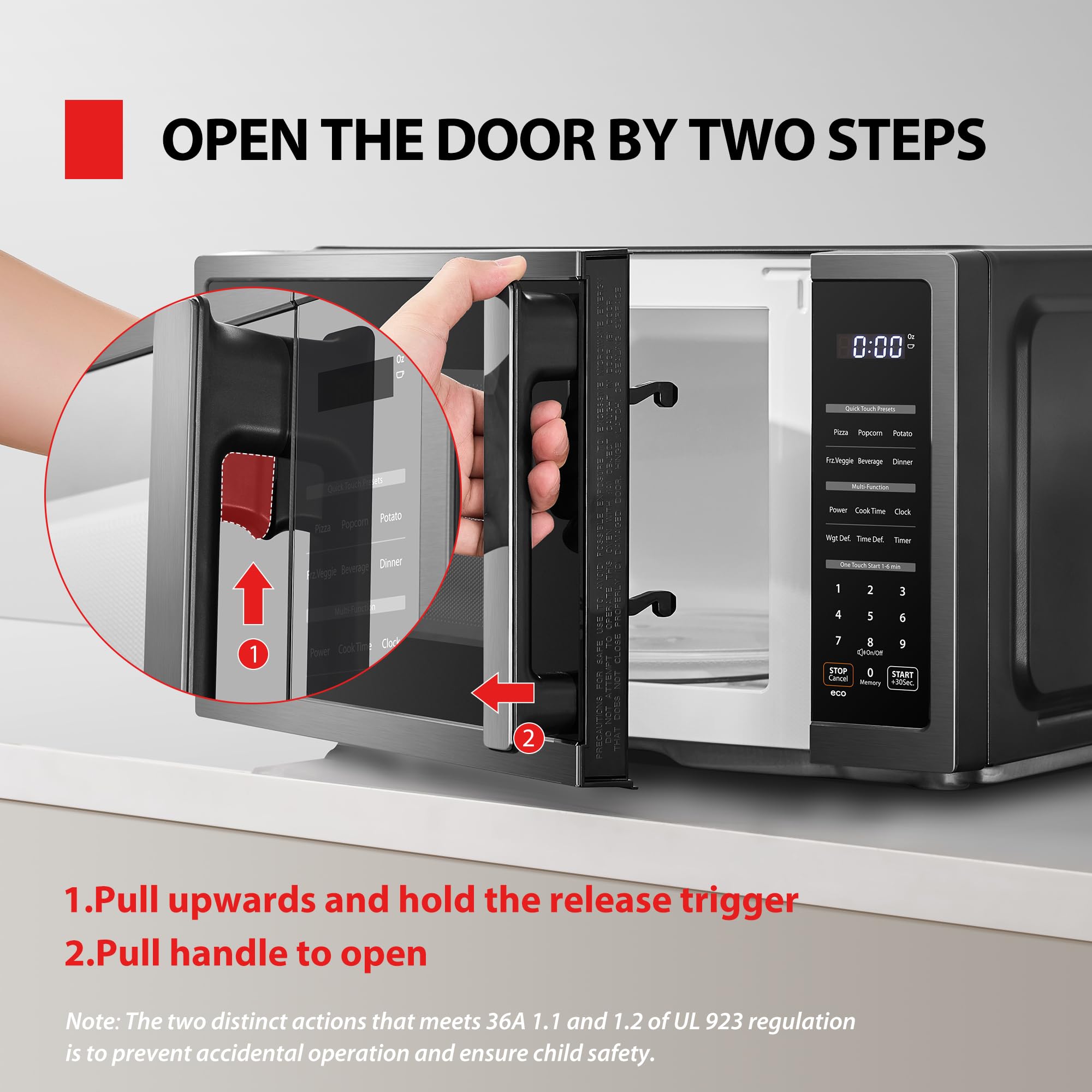 Toshiba Small Countertop Microwave with Child Lock Feature
