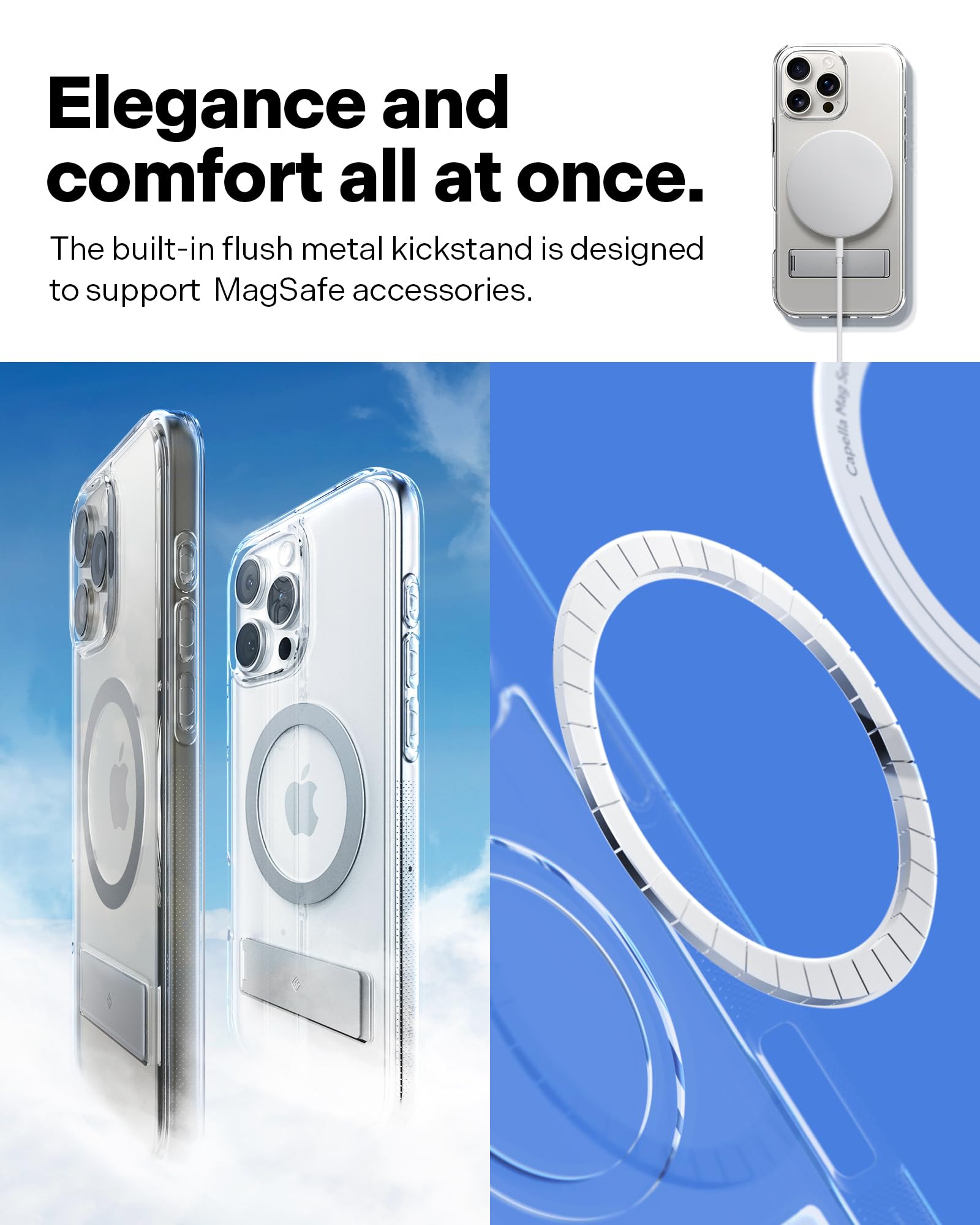 Ultra Clear Kickstand Case for iPhone 16 Pro Max