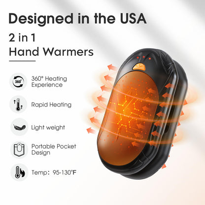 AI Hand Warmers 2 Pack Rechargeable Portable Pocket Heaters