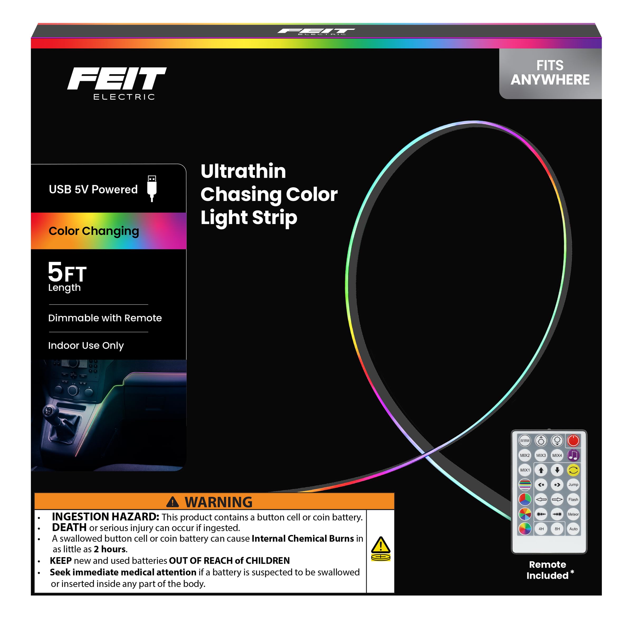Dimmable RGB Color LED Tape Light For Indoor Ambiance