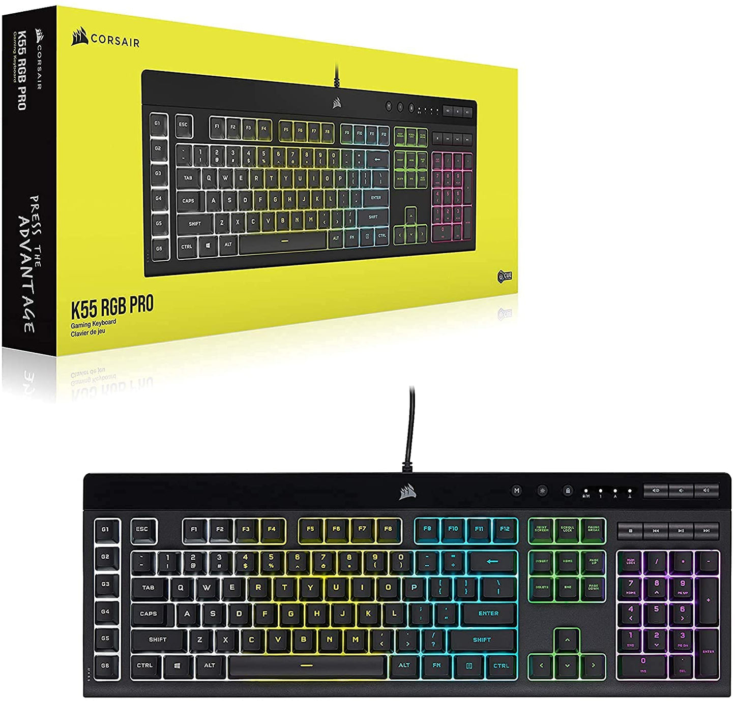 Corsair K55 RGB Pro Gaming Keyboard with Macro Keys
