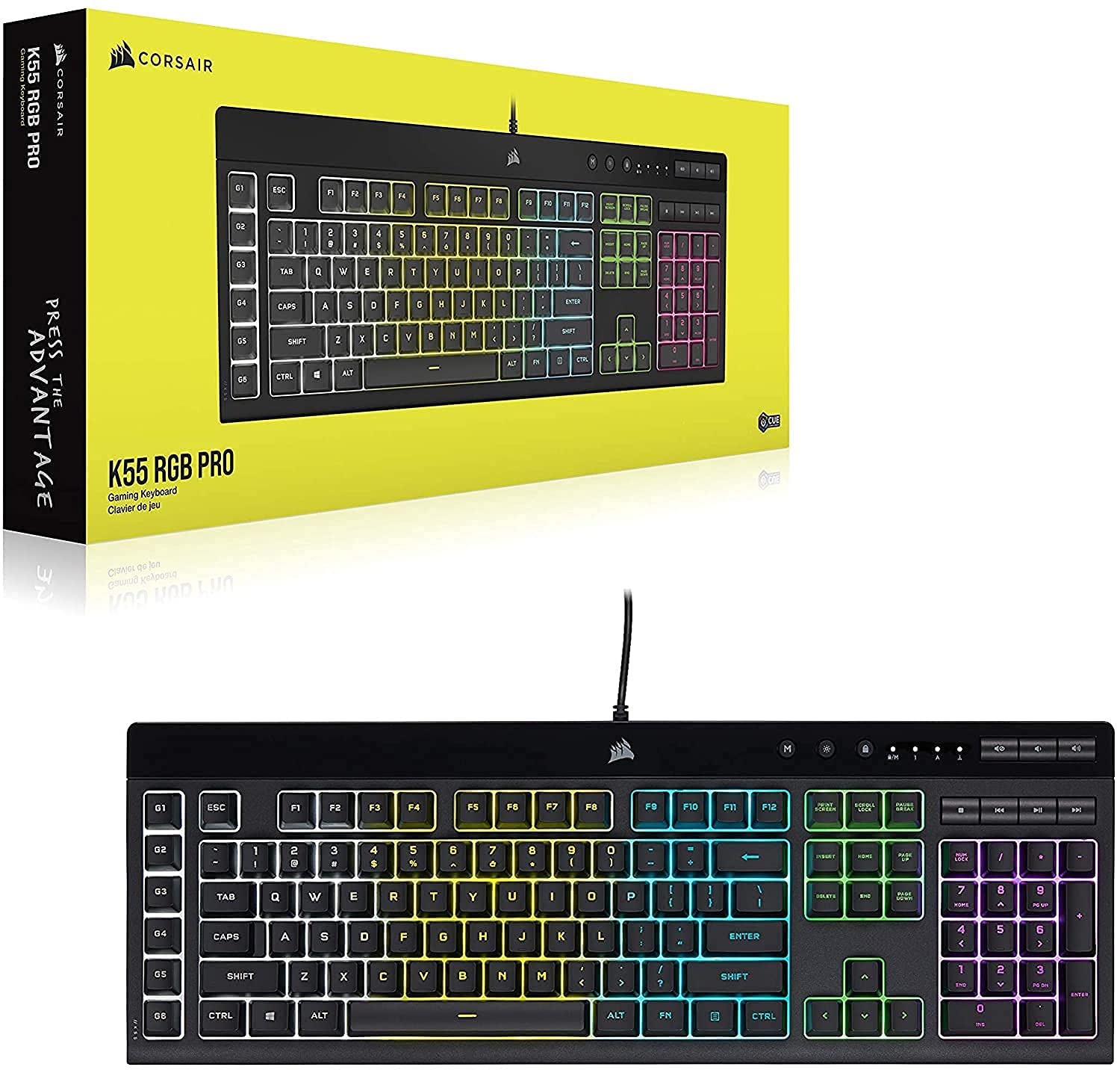 Corsair K55 RGB Pro Gaming Keyboard with Macro Keys