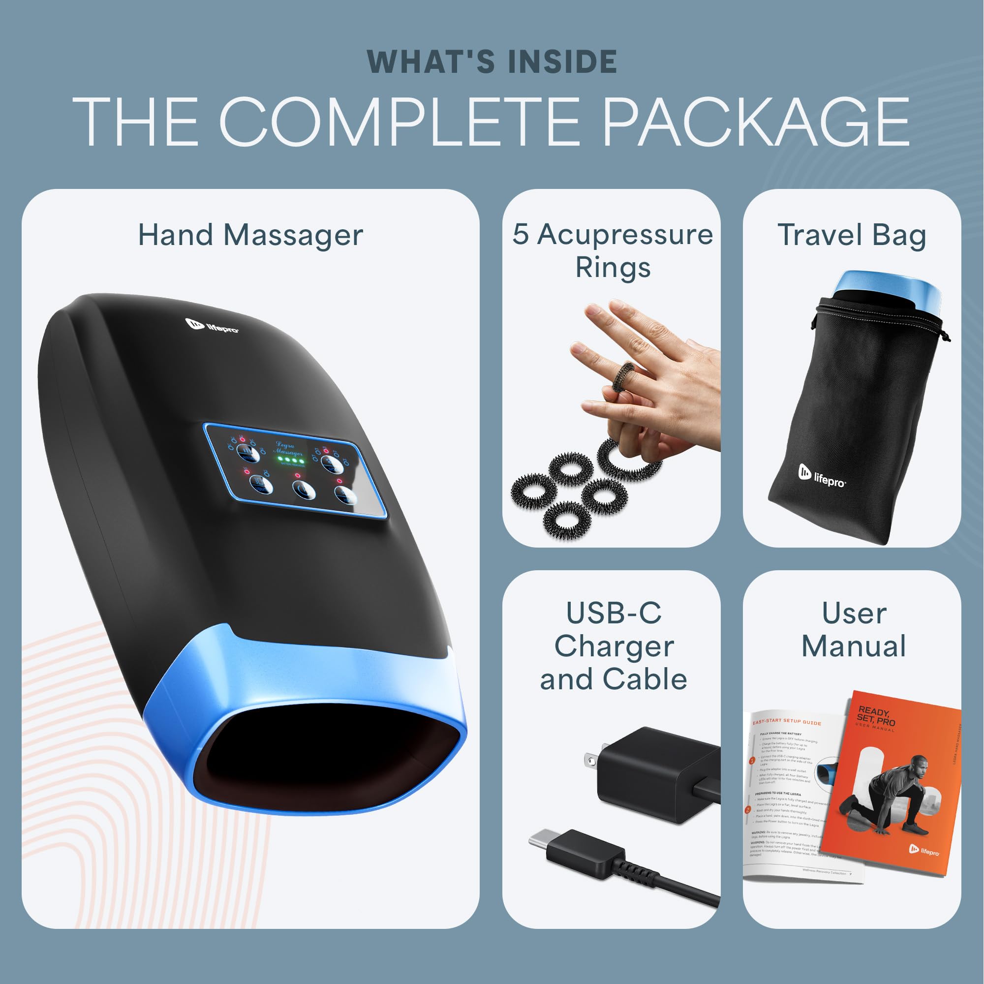 LifePro Legra Hand Massager with Heat and Compression