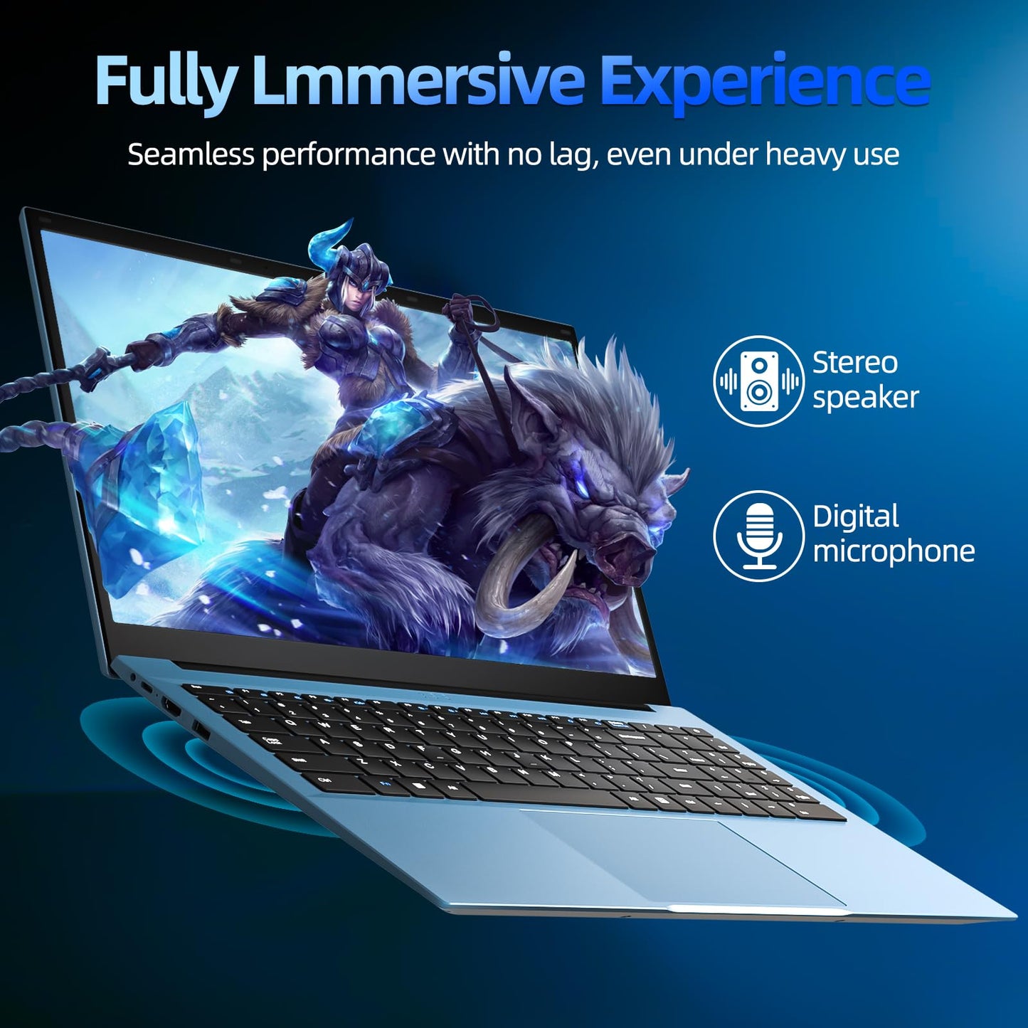 Naclud 15.6 Inch Laptop Celeron N4000 Win11 4GB 128GB Gray