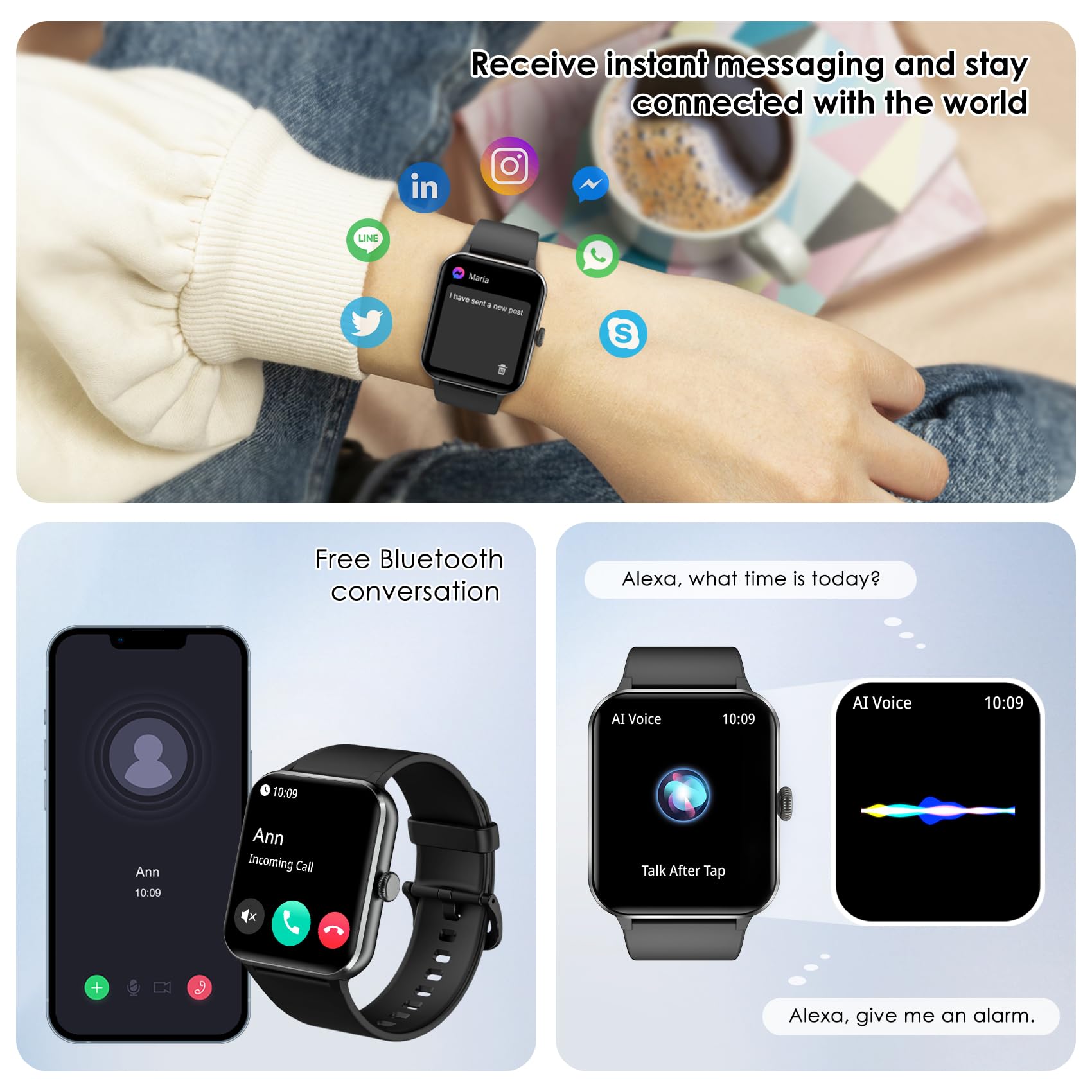 Smartwatch With Health Monitoring For Android And iOS