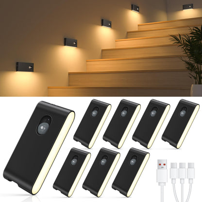 Willed Indoor Stair Lights 4 Pack Rechargeable Night Light