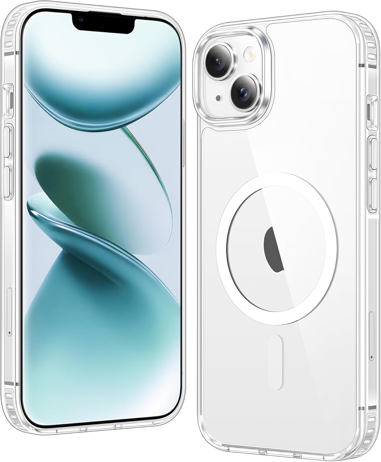 FNTCASE IPhone 16 Case Clear Magnetic MagSafe Screen Protector Drop Proof Rugged