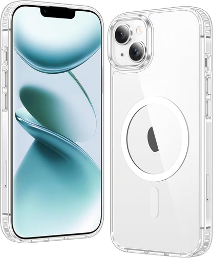 FNTCASE IPhone 16 Case Clear Magnetic MagSafe Screen Protector Drop Proof Rugged