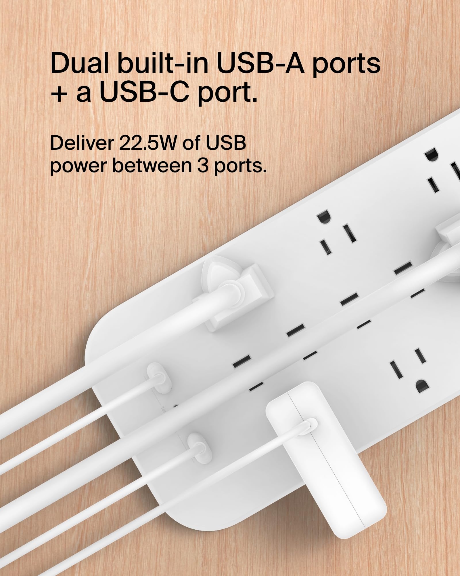 Belkin 12 Outlet Surge Protector Power Strip USB C Safe