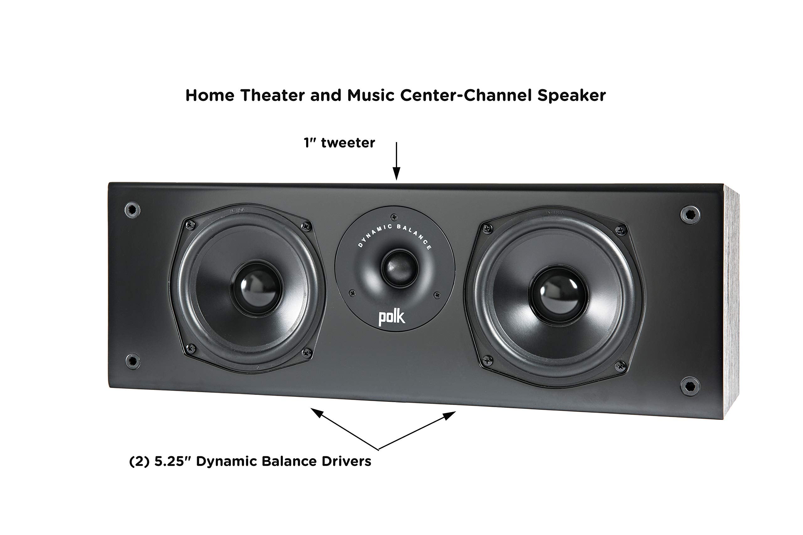 Polk Audio T15 Bookshelf Speakers with Deep Bass Sound
