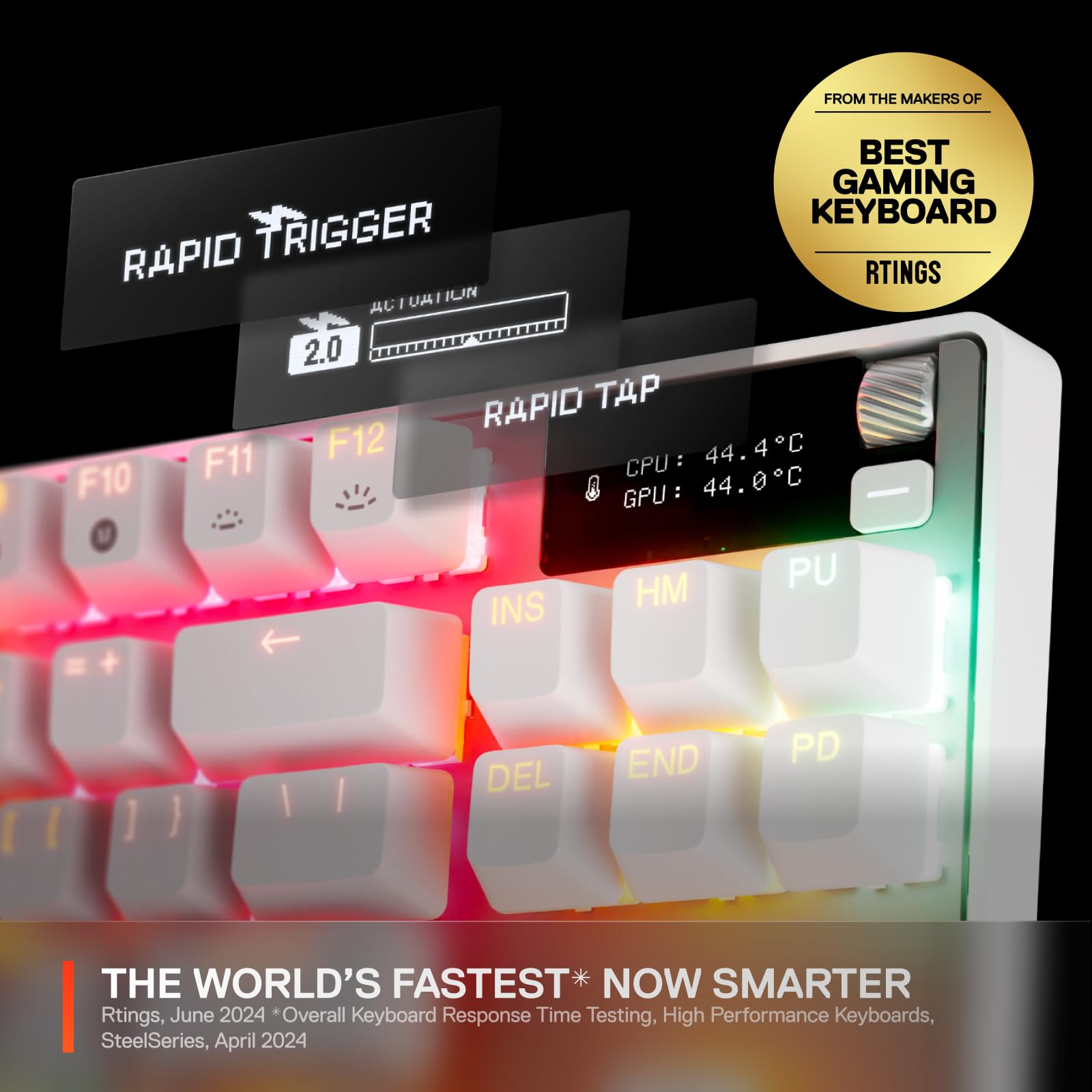 SteelSeries Apex Pro TKL White Keyboard with Adjustable Actuation