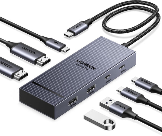 UGREEN Revodok Pro 7 In 1 USB C Dock Dual Monitor 4K60 HDMI