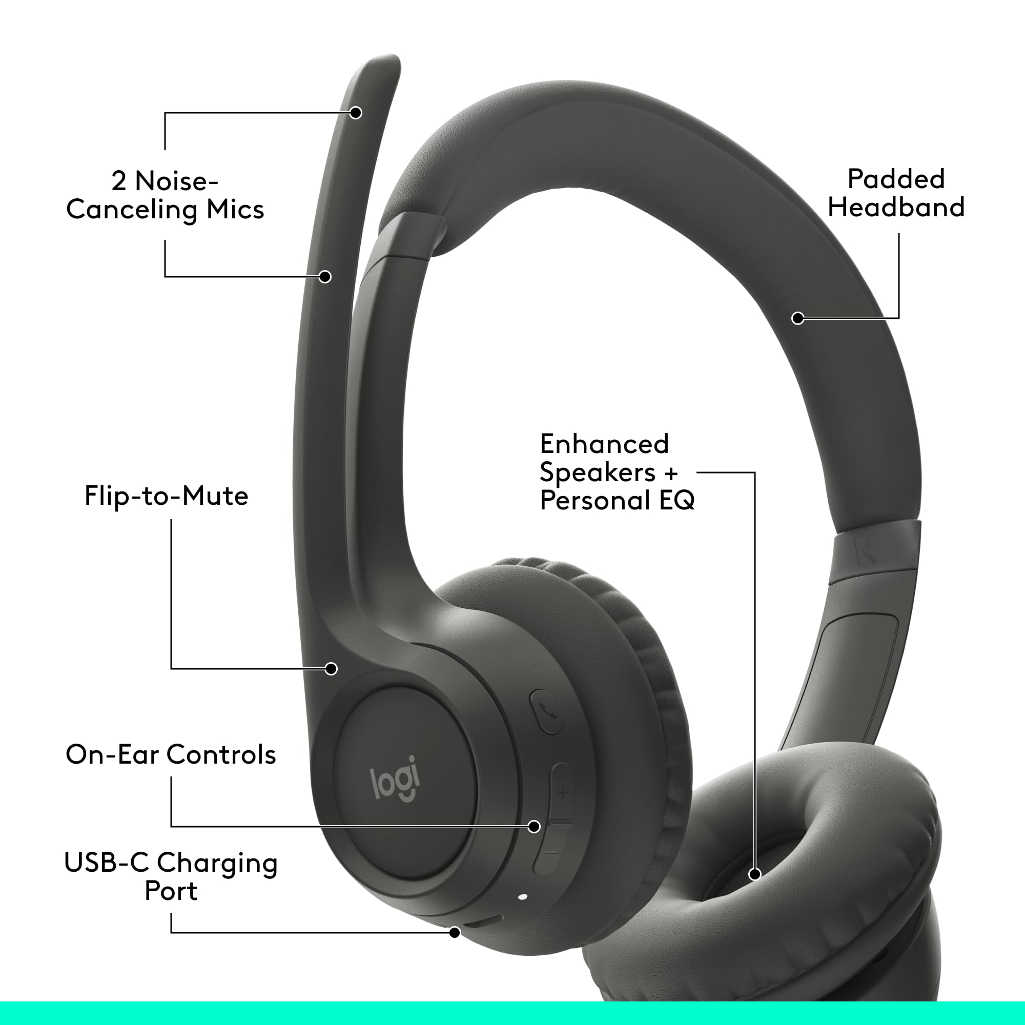 Logitech Zone 301 Wireless Headset with Noise Cancellation