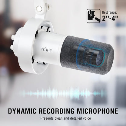 FIFINE Dynamic Microphone XLR USB Podcast Studio Mic