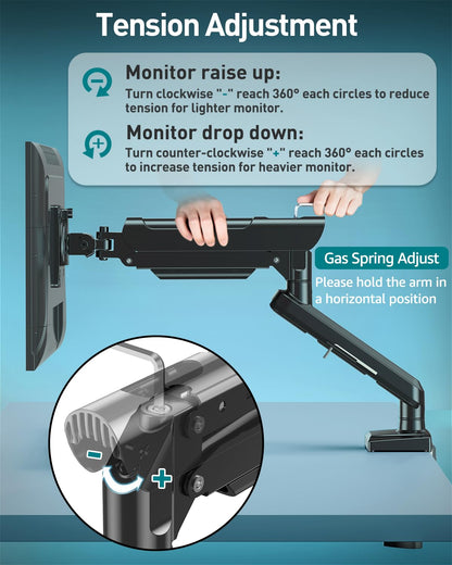 Freelift Pro Monitor Desk Mount 13-32 Inch Gas Spring Arm