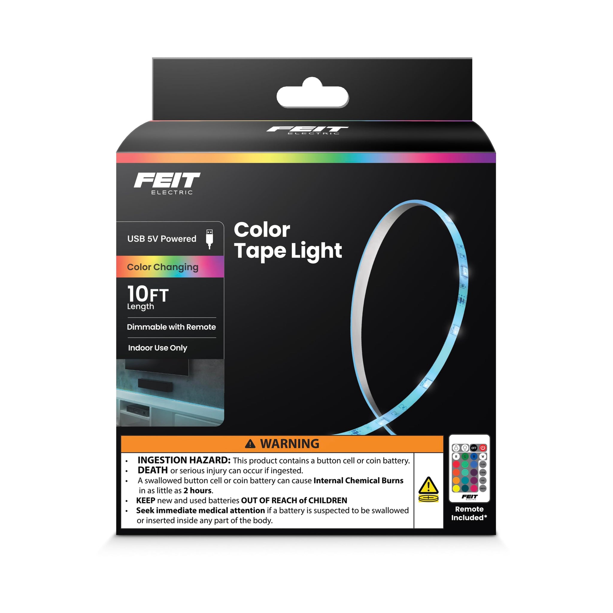 Dimmable RGB Color LED Tape Light For Indoor Ambiance