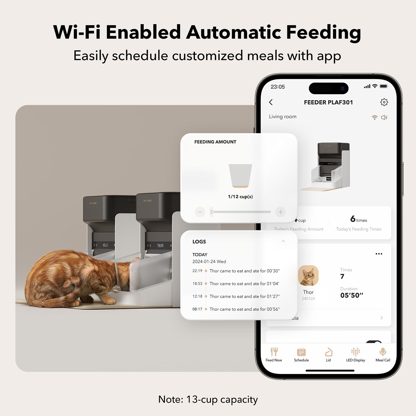 Automatic Cat Feeder With App Control For Convenient Feeding