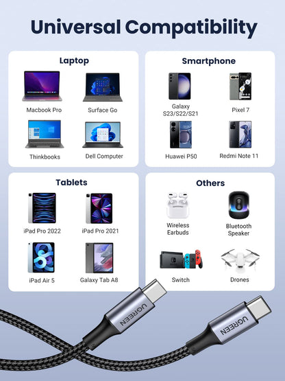 UGREEN 100W USB C to USB C Charger Cable 10FT