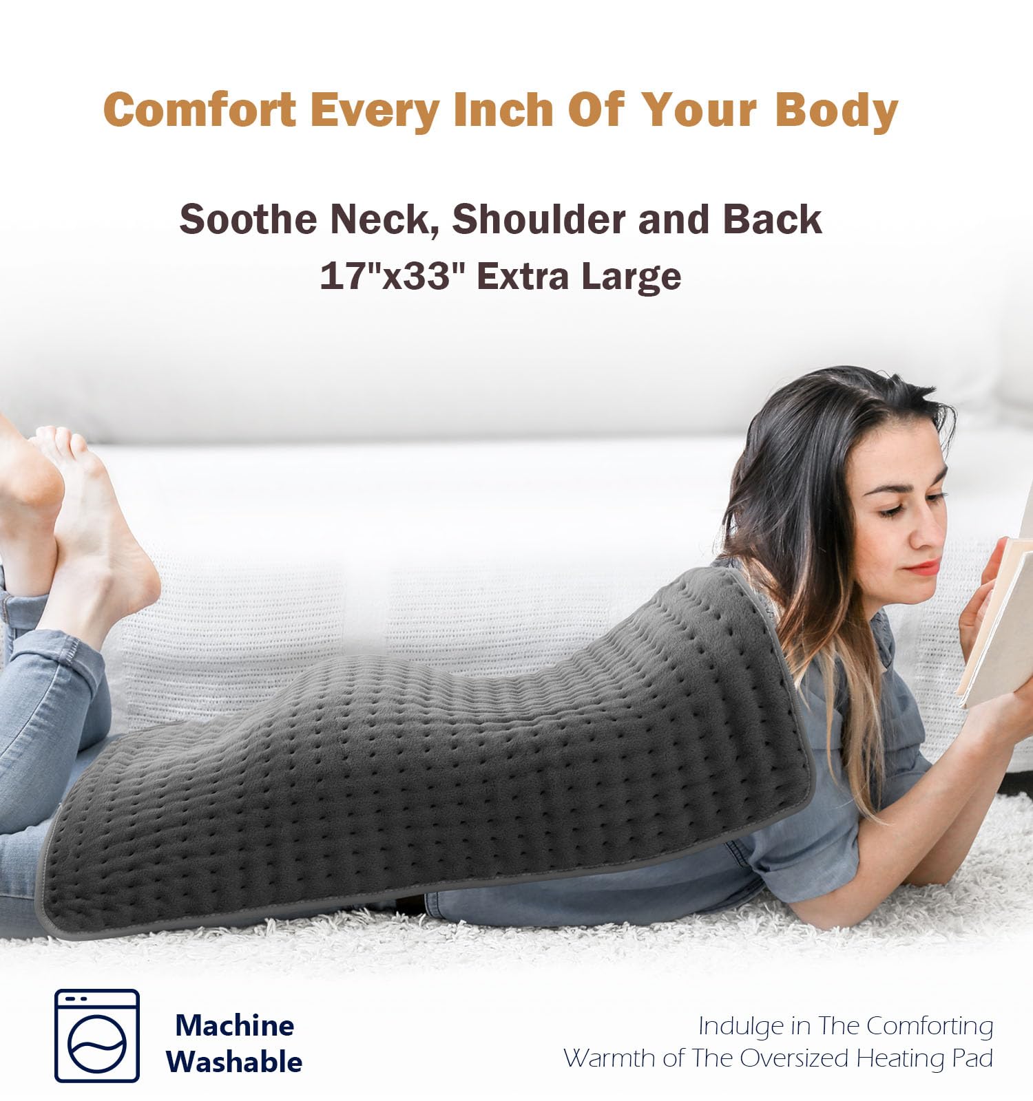 Electric Heating Pad for Back Pain Relief with Auto Off
