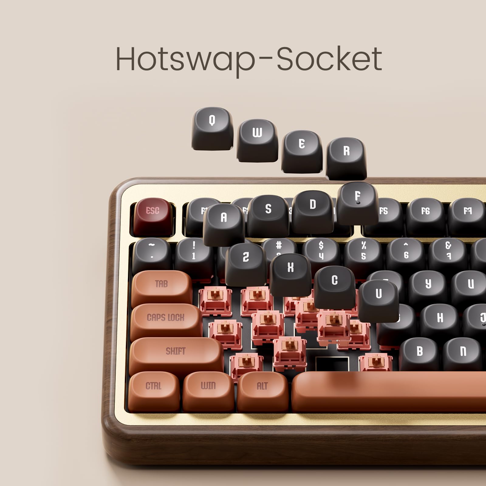Akko MU02 Mechanical Keyboard with Walnut Case and RGB