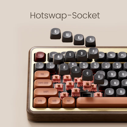Akko MU02 Mechanical Keyboard with Walnut Case and RGB