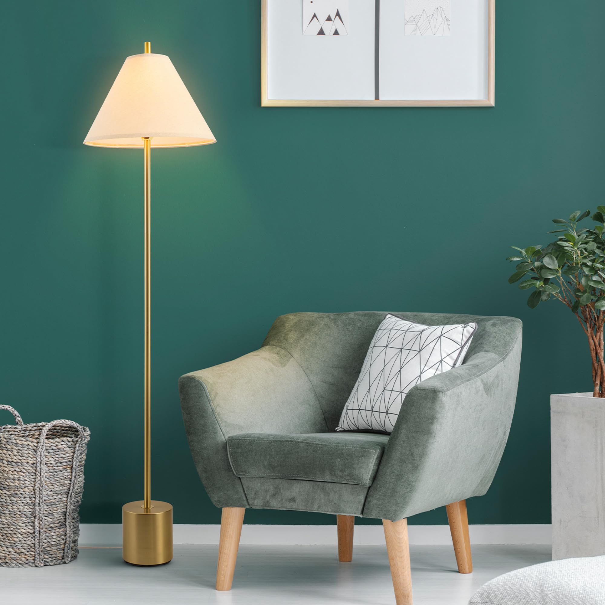 Modern 58 Inch Floor Lamp with Geometric Design